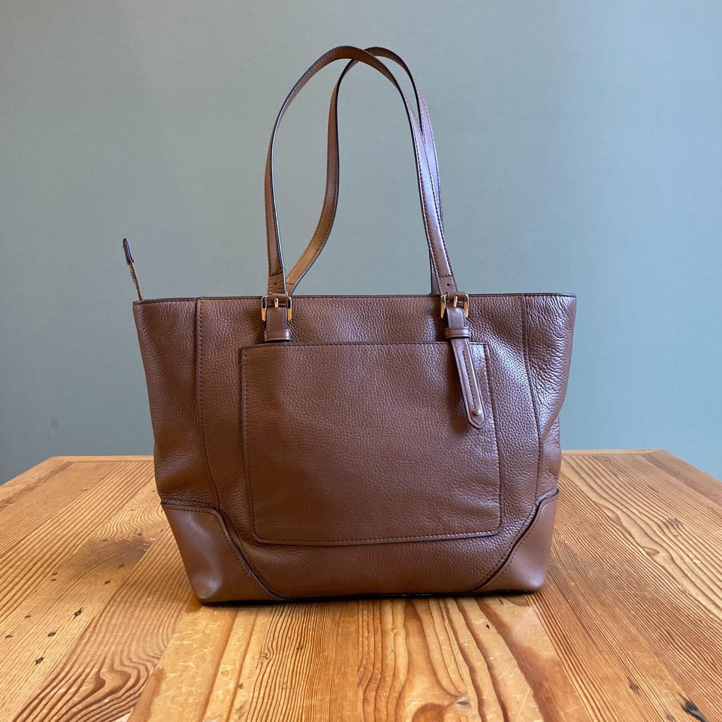 Michael Kors Chestnut Brown Pebbled Leather Aria Tote Bag Purse 0826NH