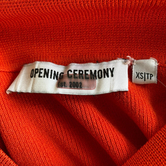 XS - Opening Ceremony Red Stretch Fit Ruffled Pencil Midi Skirt 1010RW