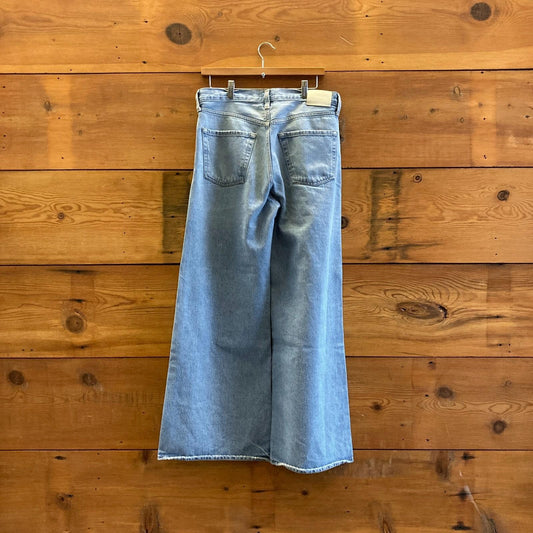 28 - Citizens Light Wash Wide Leg Beverly High Waist Button Fly Jeans 0216MS