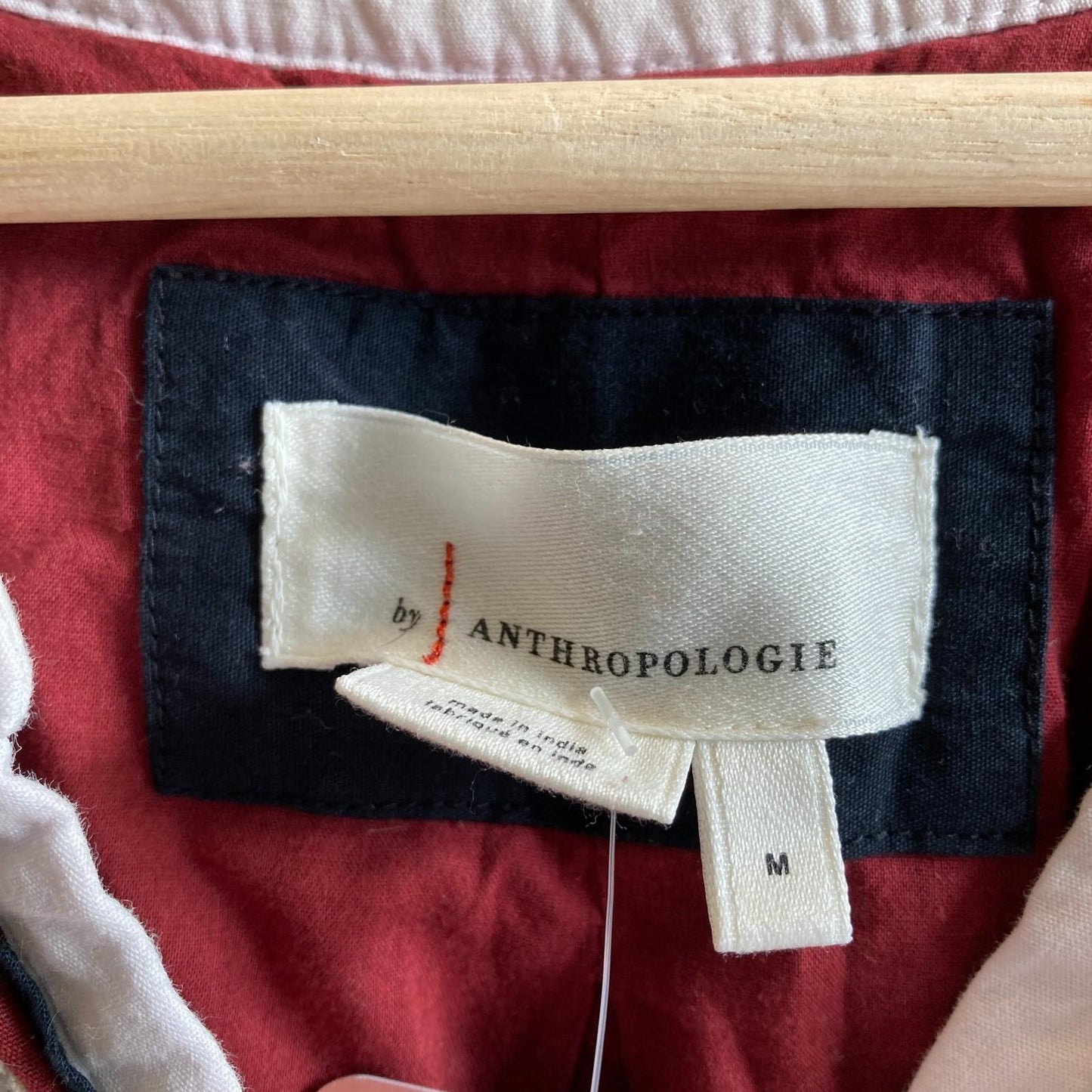 M - by Anthropologie Burgundy Gretel Embroidered Peasant Maxi Dress 0106KA