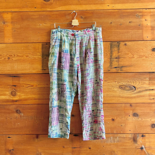 O/S - Magnolia Pearl NEW Yarn Dyed Patchwork Charmie Trouser Pants 3333MC