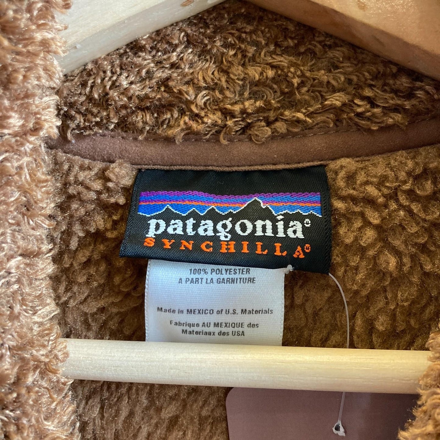 M - Patagonia Brown Synchilla Curly Q Sherpa Fleece Fuzzy Faux Fur Jacket 3333MC