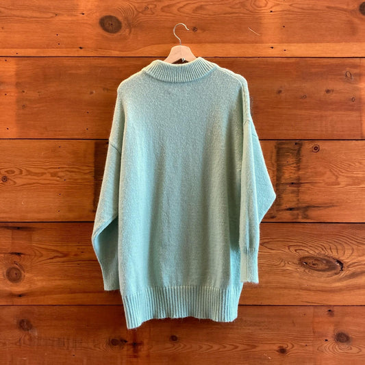 M - Essentiel Antwerp Mint Green Mock Neck Oversized Anapurna Sweater 0107HH