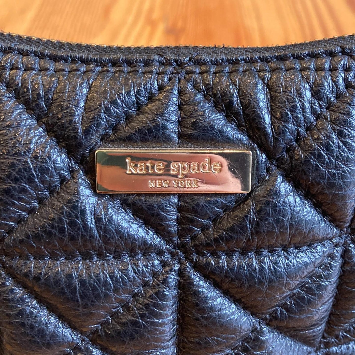 Kate Spade Black Whitaker Place Aurelia Quilted Leather Hobo Bag 0530JF