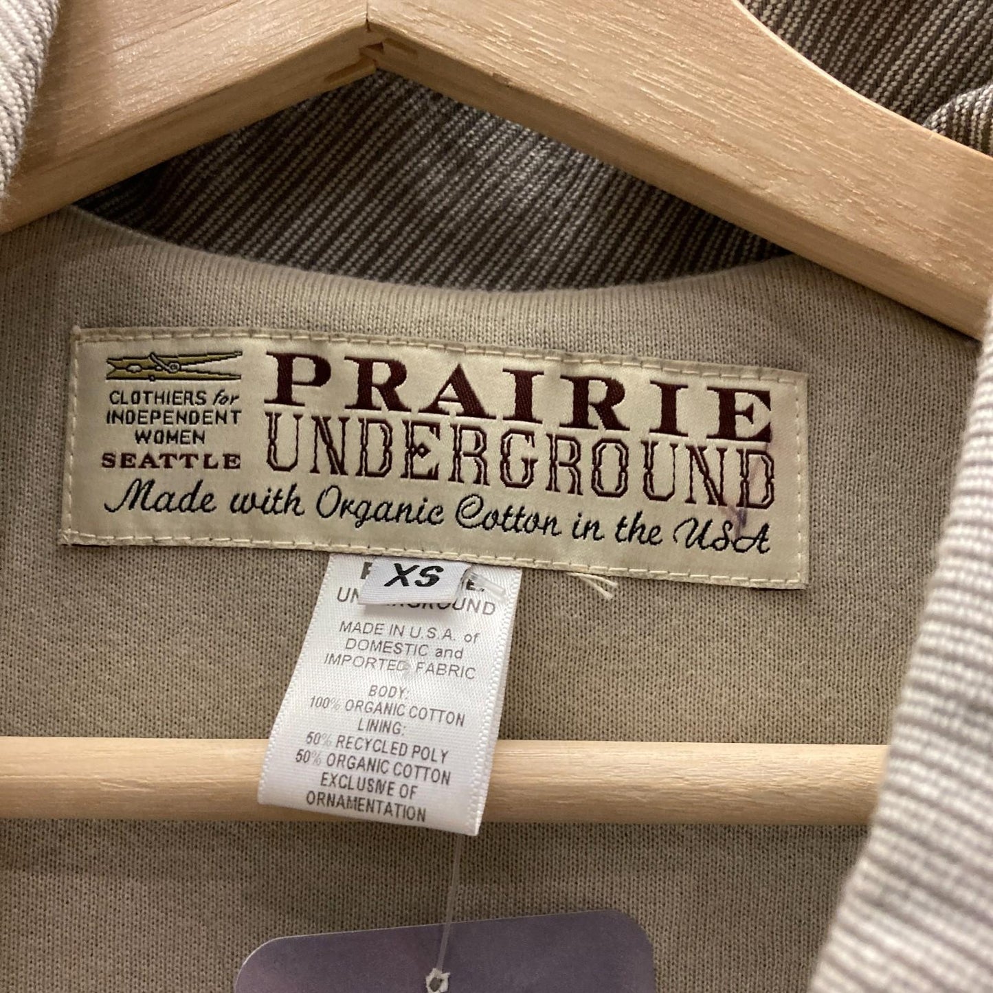 XS - Prairie Underground Gray Lined Zip Front Jacket Coat w/ Pockets 1029EL