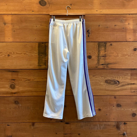 S - Needles Off-White w/ Purple Side Stripe Sideline Womens Track Pants 1011SC
