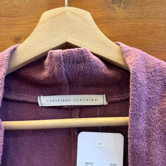 M - Conscious Clothing Mauve Open Front Drifter Cardigan Sweater 0607CC