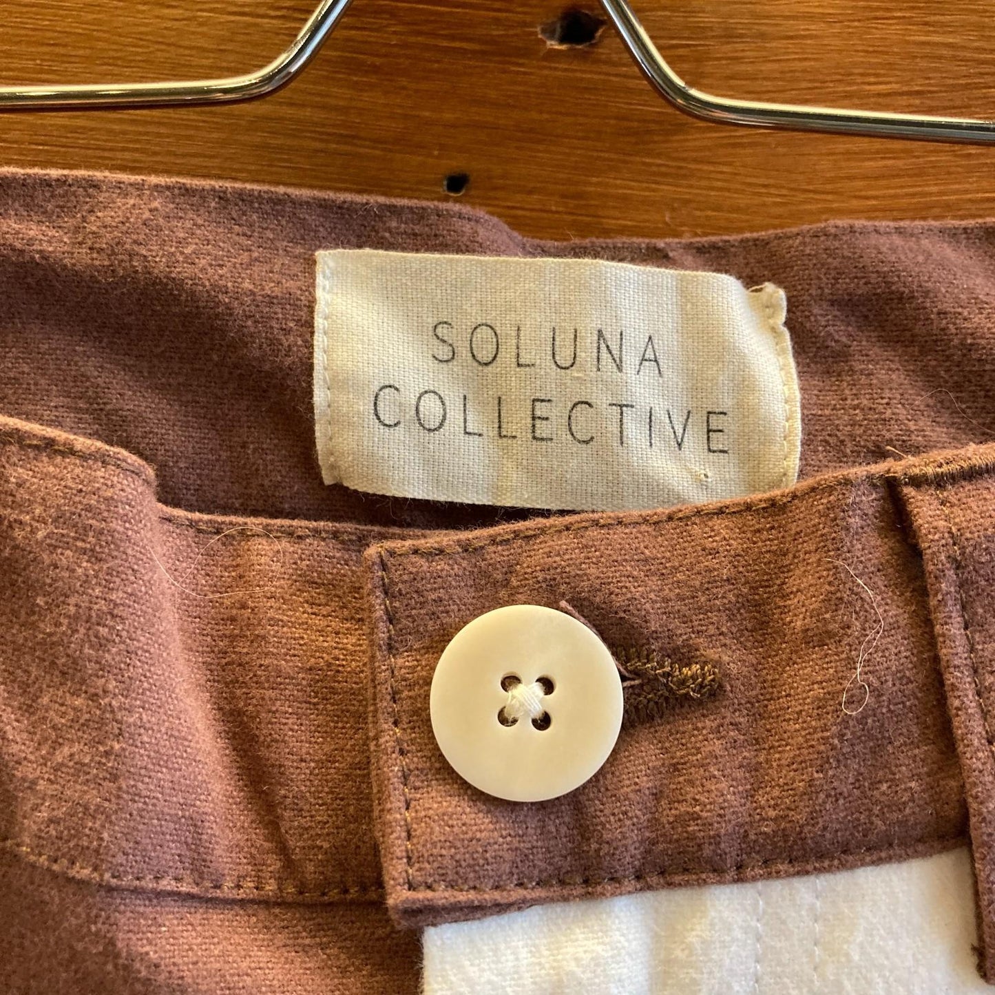 4 - Soluna Collective Brown White Two Tone High Rise Pants 0312KP