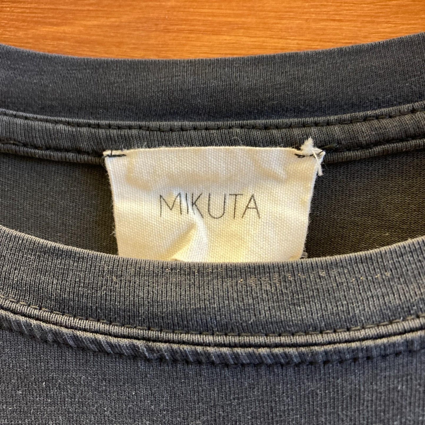 XS - Mikuta Faded Black Longsleeve Side Slit Cotton Lycocel Dress 0224DM