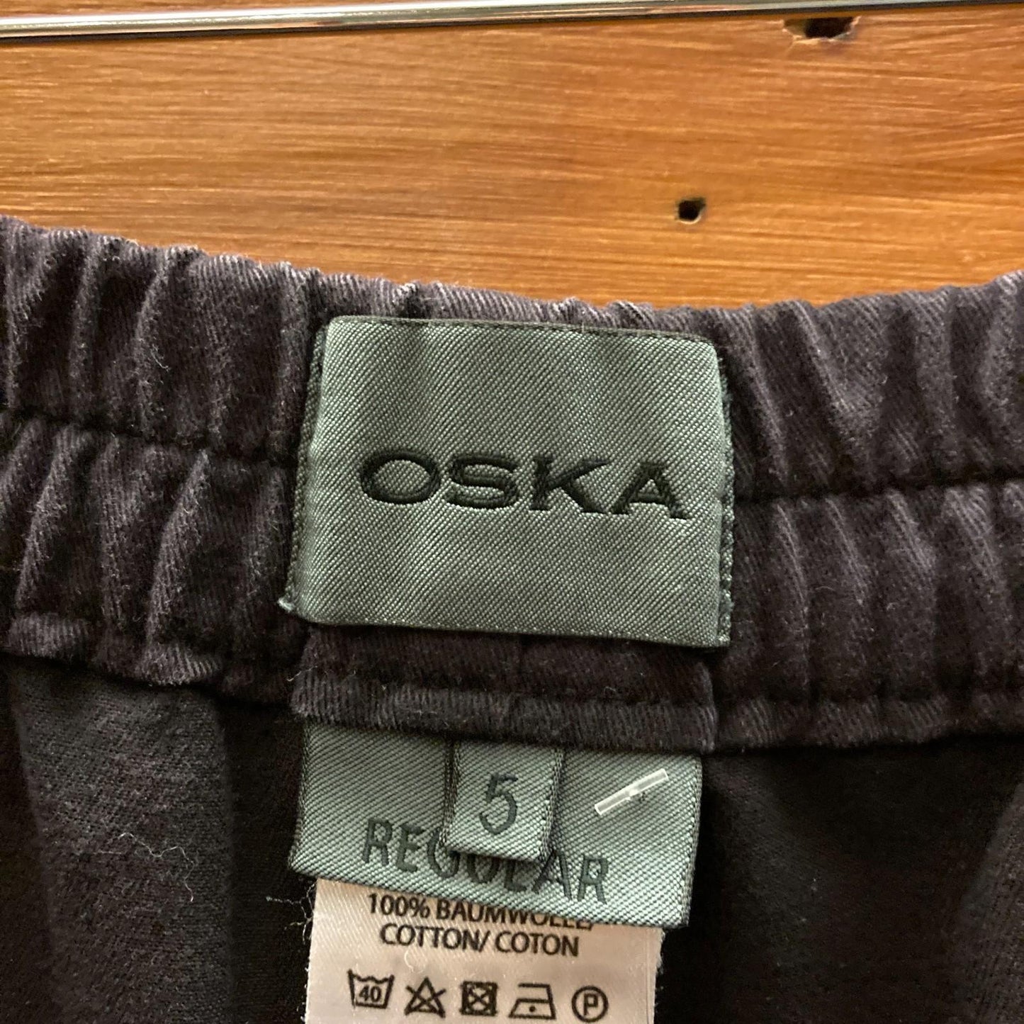 5 / XL - Oska Navy Balloon Lantern Leg Cropped Lagenlook Pants 1111LM