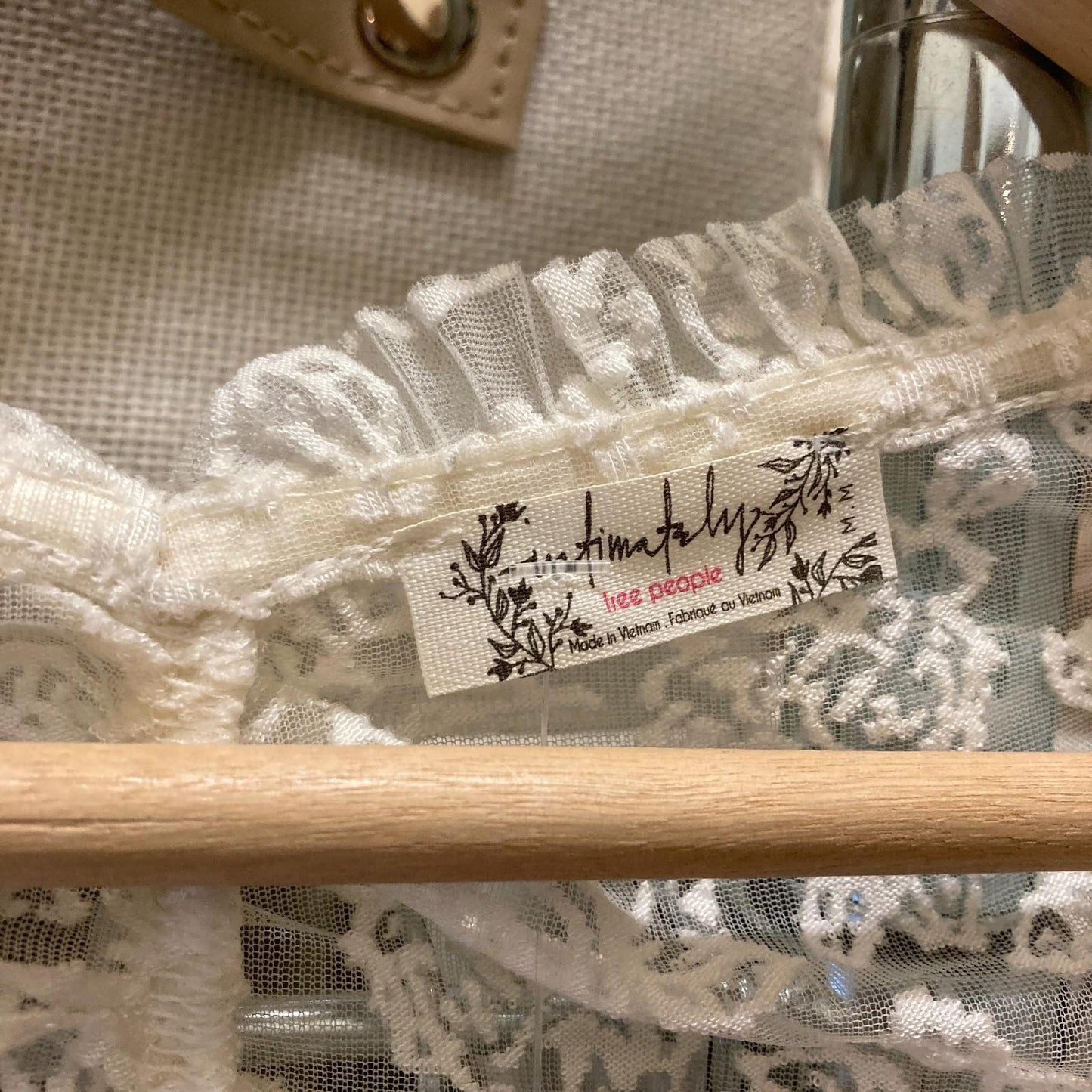 M - Intimately Free People White Lace Turning Heads Long Sleeve Cami Set 1117DB