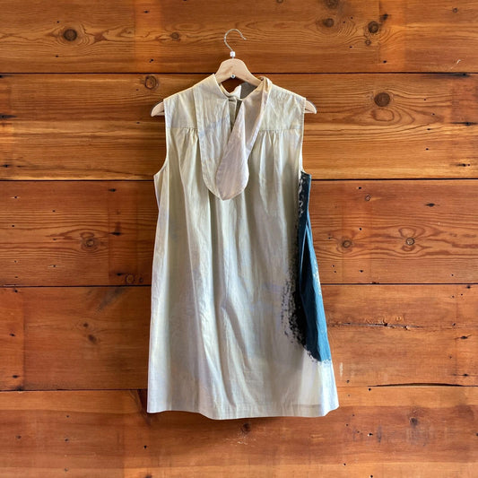 48 / 12 - Piazza Sempione Black Gray Dip Dye Pattern Sleeveless Dress 0410KB