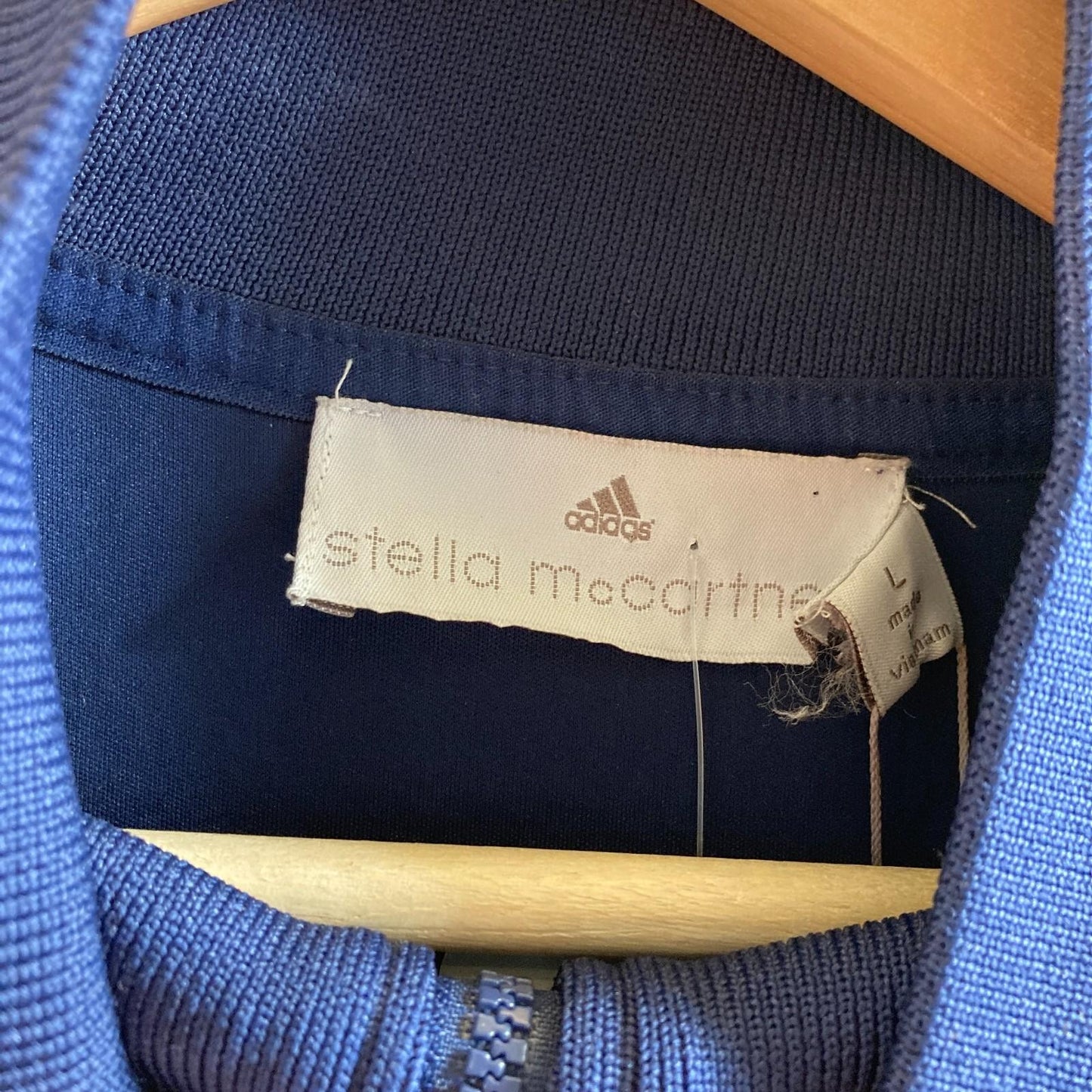 L - Stella McCartney X Adidas Navy Blue Floral NEW 1/2 Zip Sweatshirt 0521AB