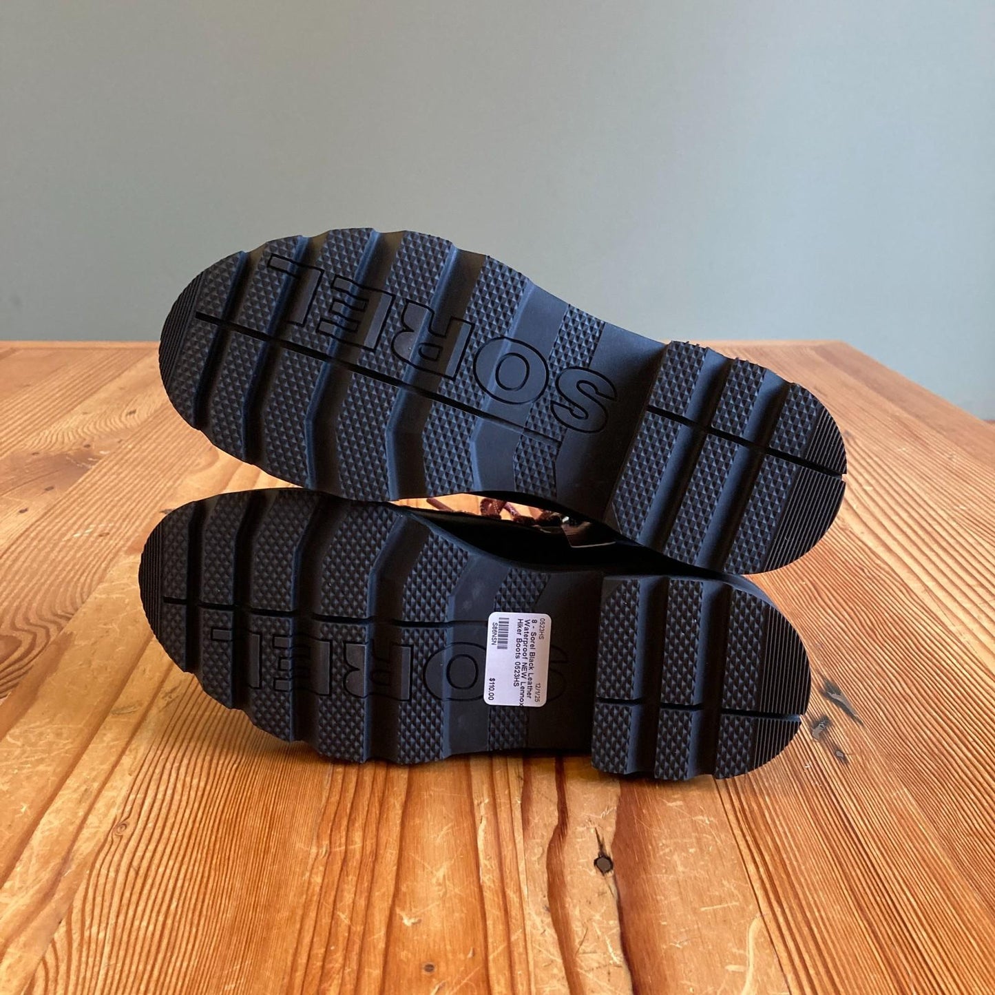 8 - Sorel Black Leather Waterproof NEW Lennox Hiker Boots 0523HS