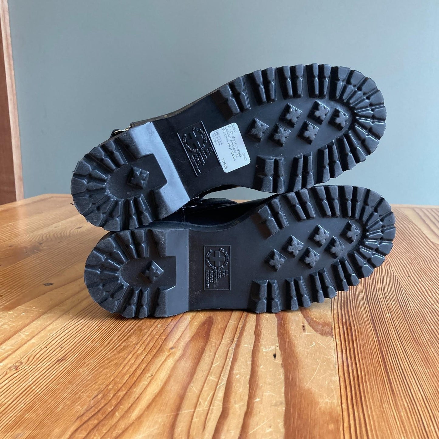 9 - Dr Martens Black Leather Anistone Hi Wanama Biker Boots NEW w/ Box 0425SV