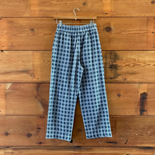 S - Ace & Jig Blue Plaid Wide Leg Great Tourist Textile Pants 0223LA