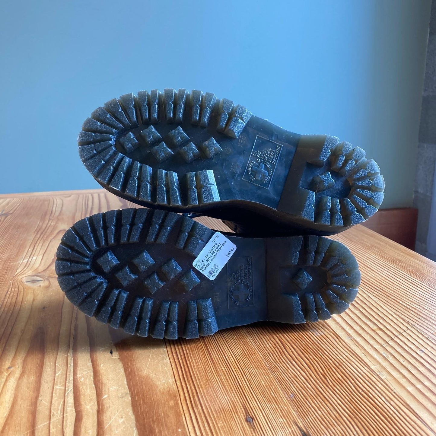 37 / 6 - Dr. Martens Black Jetta Zippered Sendel Leather Platform Boots 0312IG