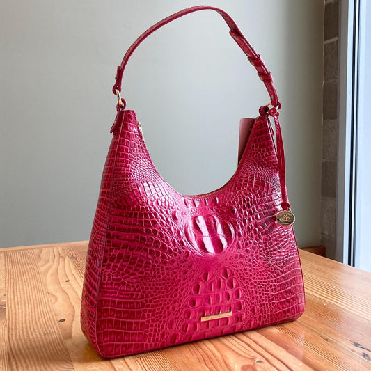 Brahmin Pink Melbourne-Embossed Leather Tabitha Shoulder Bag Purse 0322AS