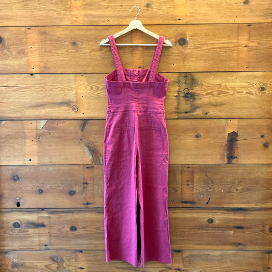 6 - Maeve Anthropologie Red Colette Portside Sleeveless Wide Leg Jumpsuit 0618AS