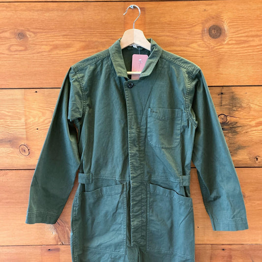S - Alex Mill $215 Green Long Sleeve Coveralls Cotton Utility Jumpsuit 0209AS