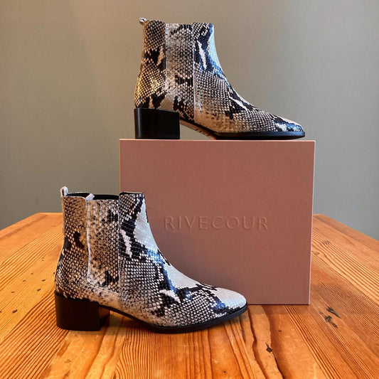 39 / 8 US - Rivecour $400 Python Botinnes No. 408 Ankle Boots NEW w/ Box 0605MH