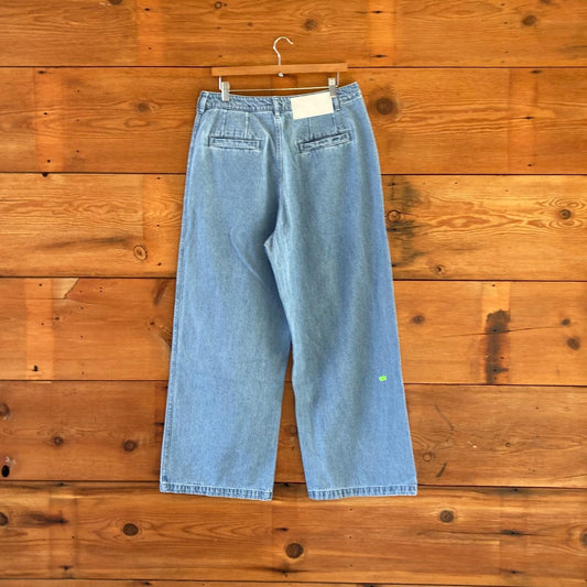 34 - Adidas X Kseniaschnaider Light Denim NEW $120 3 Stripe Womens Jeans 0110IC