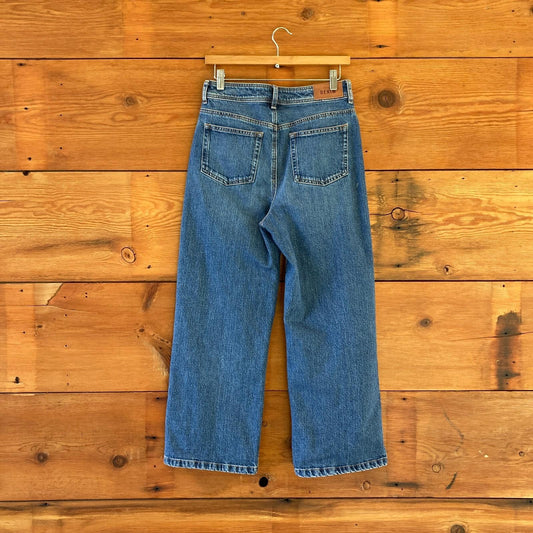 38 / 6 US - Sezane Medium Wash High Waisted Wide Leg 5 Pocket Jeans 0606RO