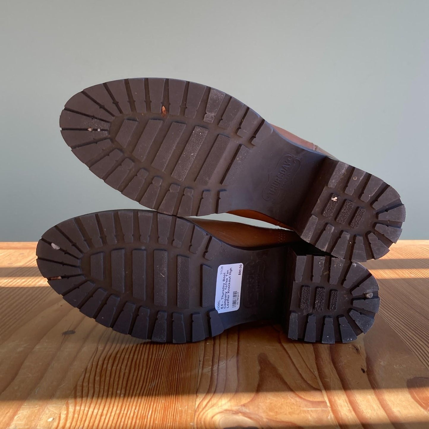 6.5 - Thursday Boot Company Toffee Tan Leather Knockout High Heel Boots 0106KL