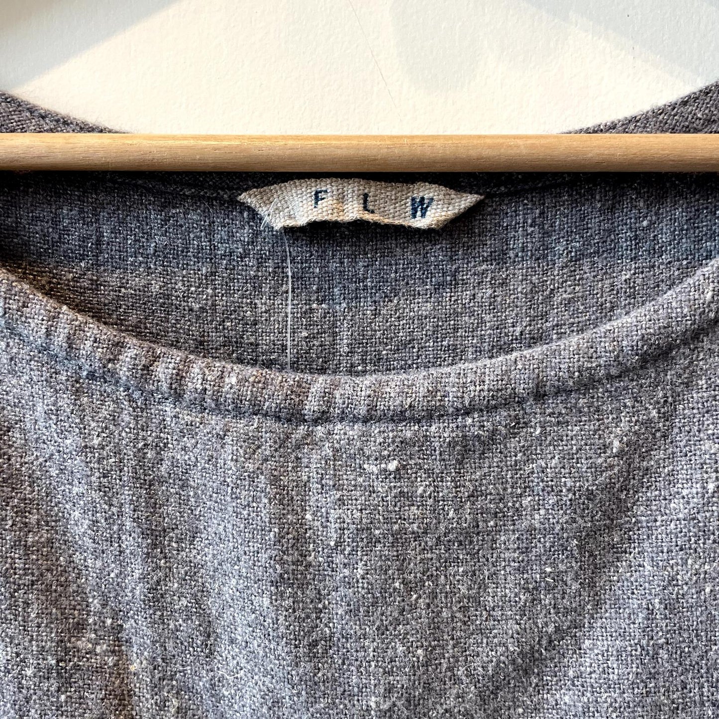 O/S - FLW Fog Linen Works Gray Wool Blend Sleeveless Midi Dress 0326AL