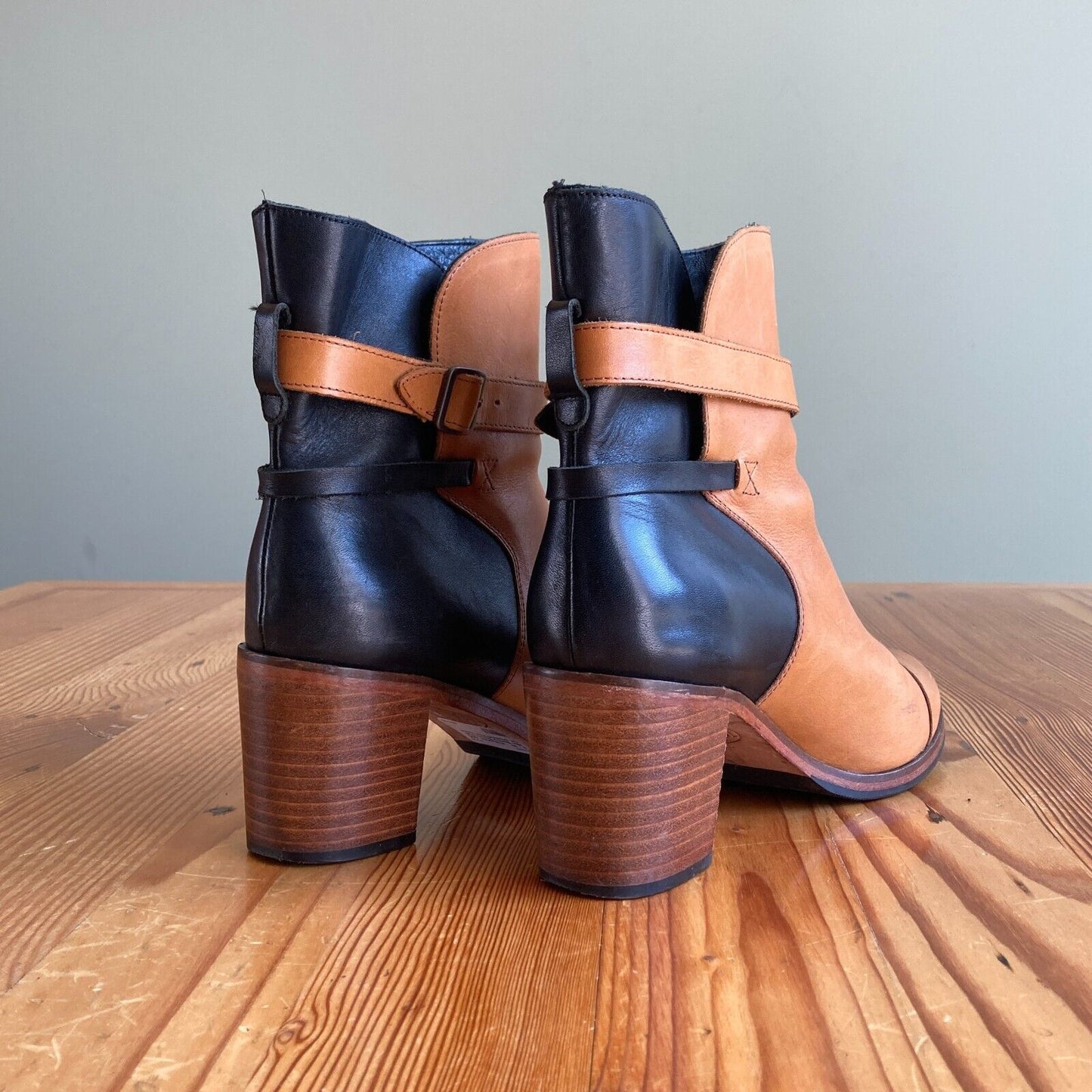 8 / 39 - Wolverine 1000 Mile Bonny Brown Pull On Stacked Heel Ankle Boots 0322NS