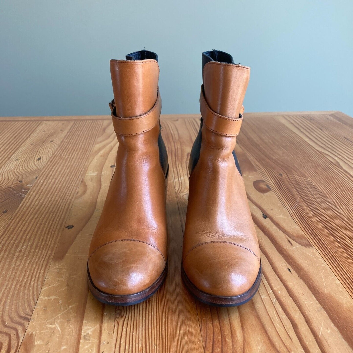 8 / 39 - Wolverine 1000 Mile Bonny Brown Pull On Stacked Heel Ankle Boots 0322NS