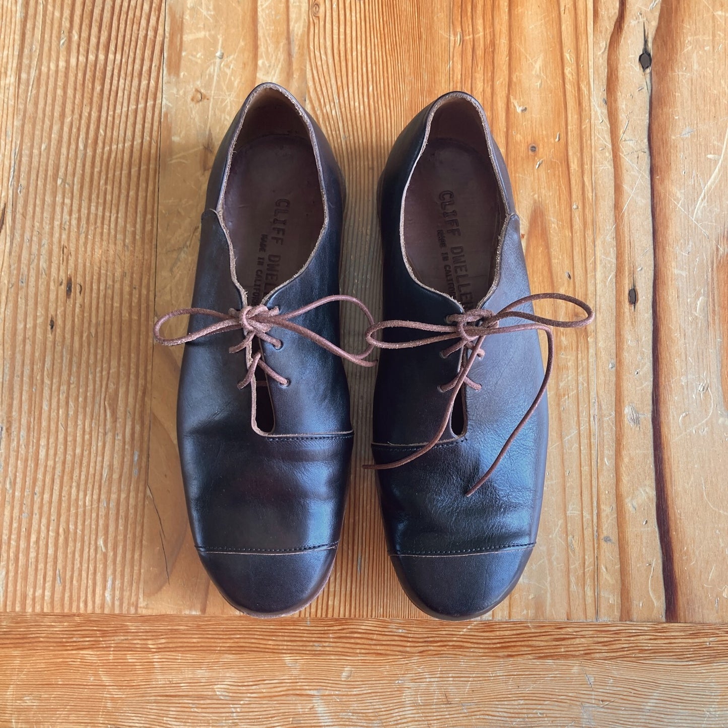 36 / 6 - Cliff Dweller by Cydwoq Black Leather Handmade Lace Up Shoes 1220MM