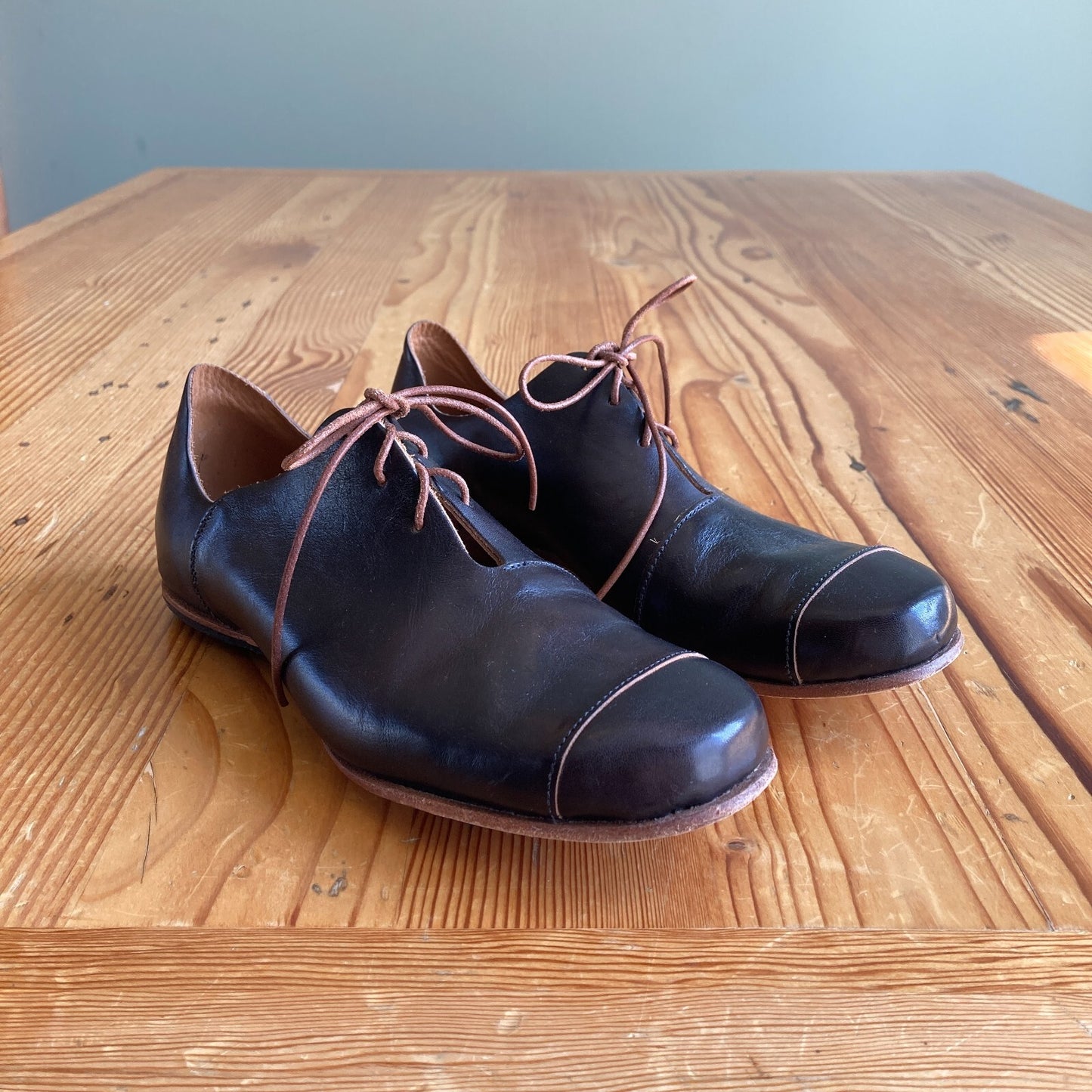 36 / 6 - Cliff Dweller by Cydwoq Black Leather Handmade Lace Up Shoes 1220MM