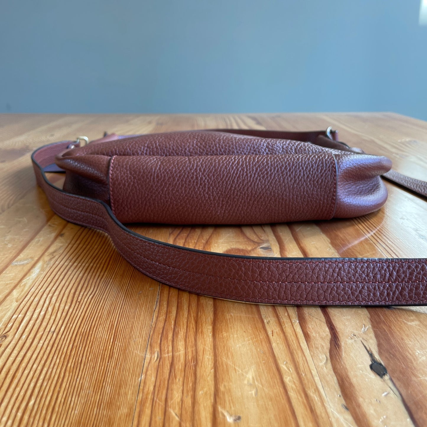 Annabel Ingall Cognac Brown Pebbled Leather Crossbody Shoulder Purse Bag 0323AB