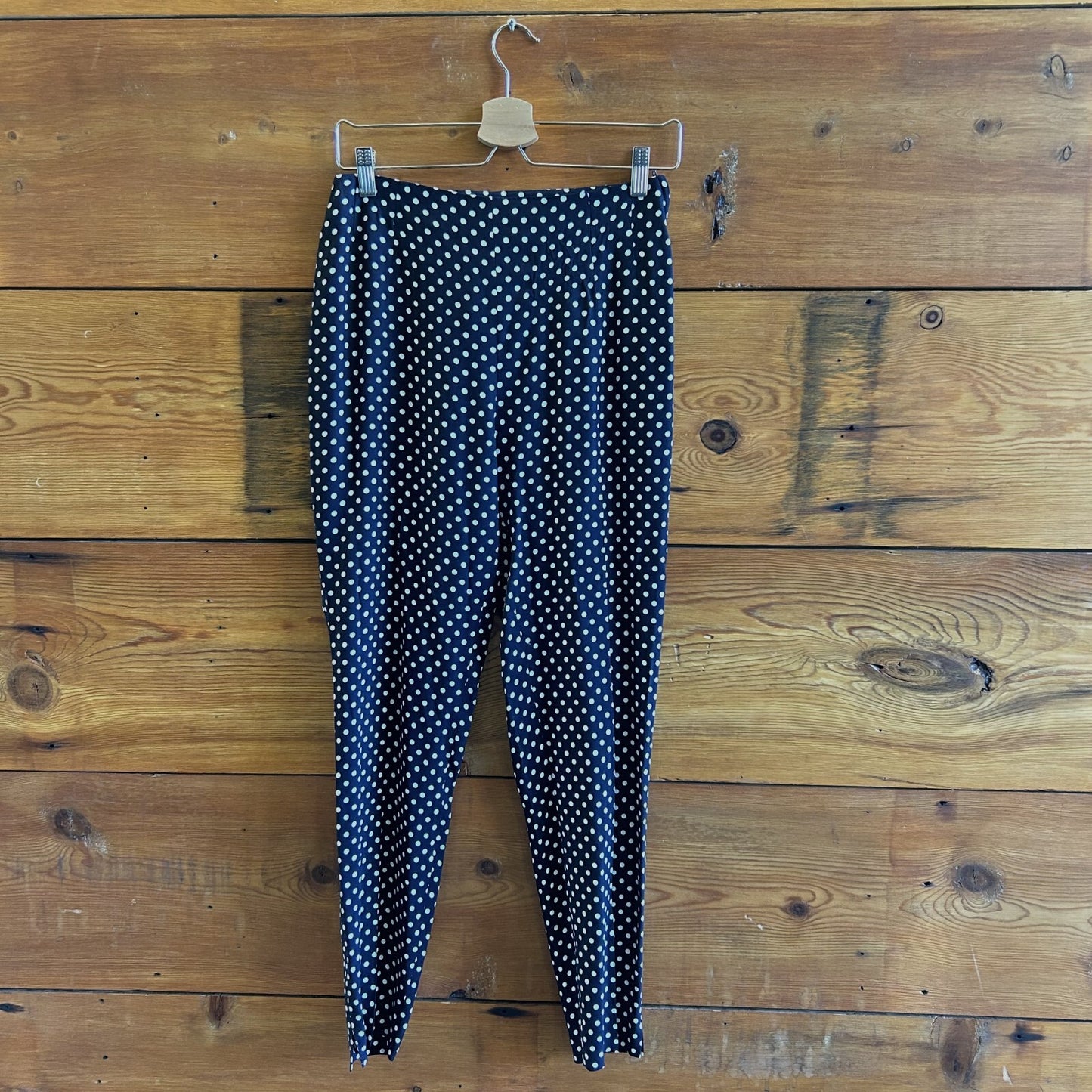 8 - Moschino Couture Navy & White Polka Dot Vintage Slim Fit Pants 0327JM