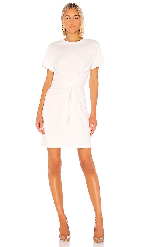 XS - Vince NEW $195 White Short Sleeve Waist Tie Dress 0608JD