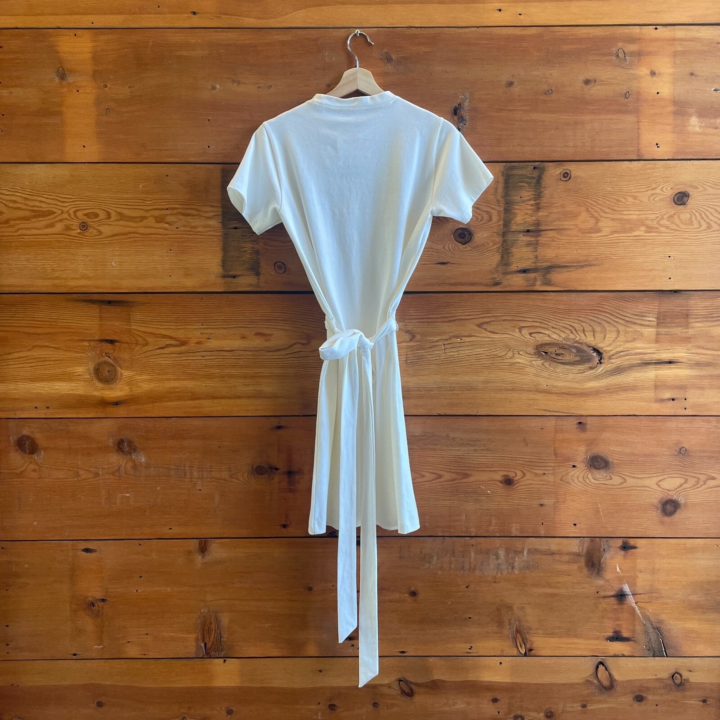 XS - Vince NEW $195 White Short Sleeve Waist Tie Dress 0608JD
