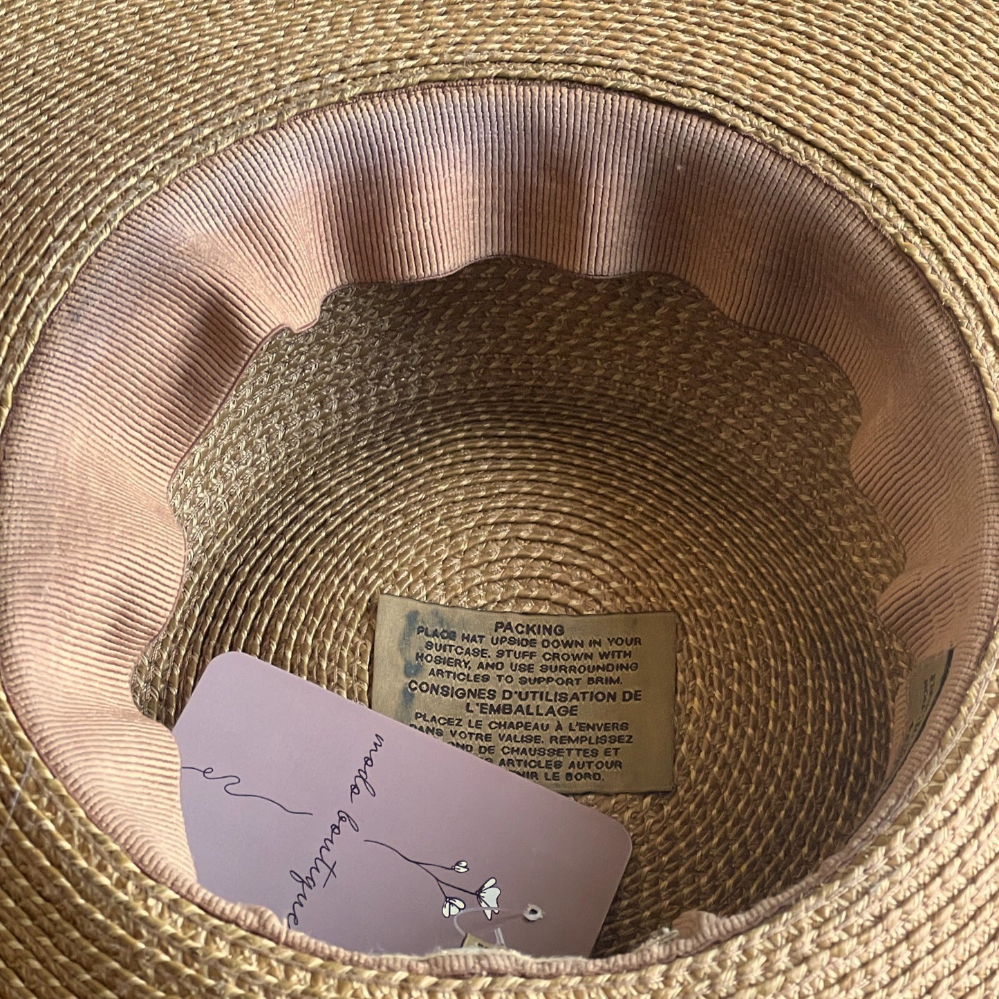 ERIC JAVITS Tan Hampton Sun Hat Straw Packable Wide Brim 50+UPF 0507KL