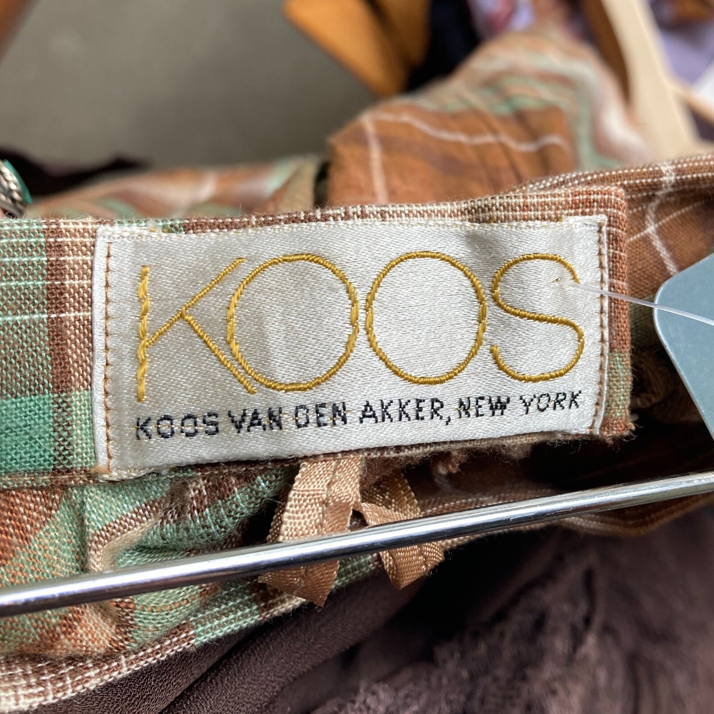 M / L - Koos Van den Akker Vintage Brown Plaid Full Cotton Midi Skirt 0505DM