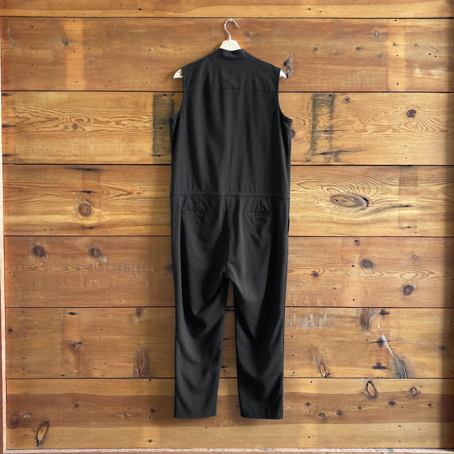 M - Wildfang Black Sleeveless Drawstring Empower Zip Up Womens Jumpsuit 0313AH