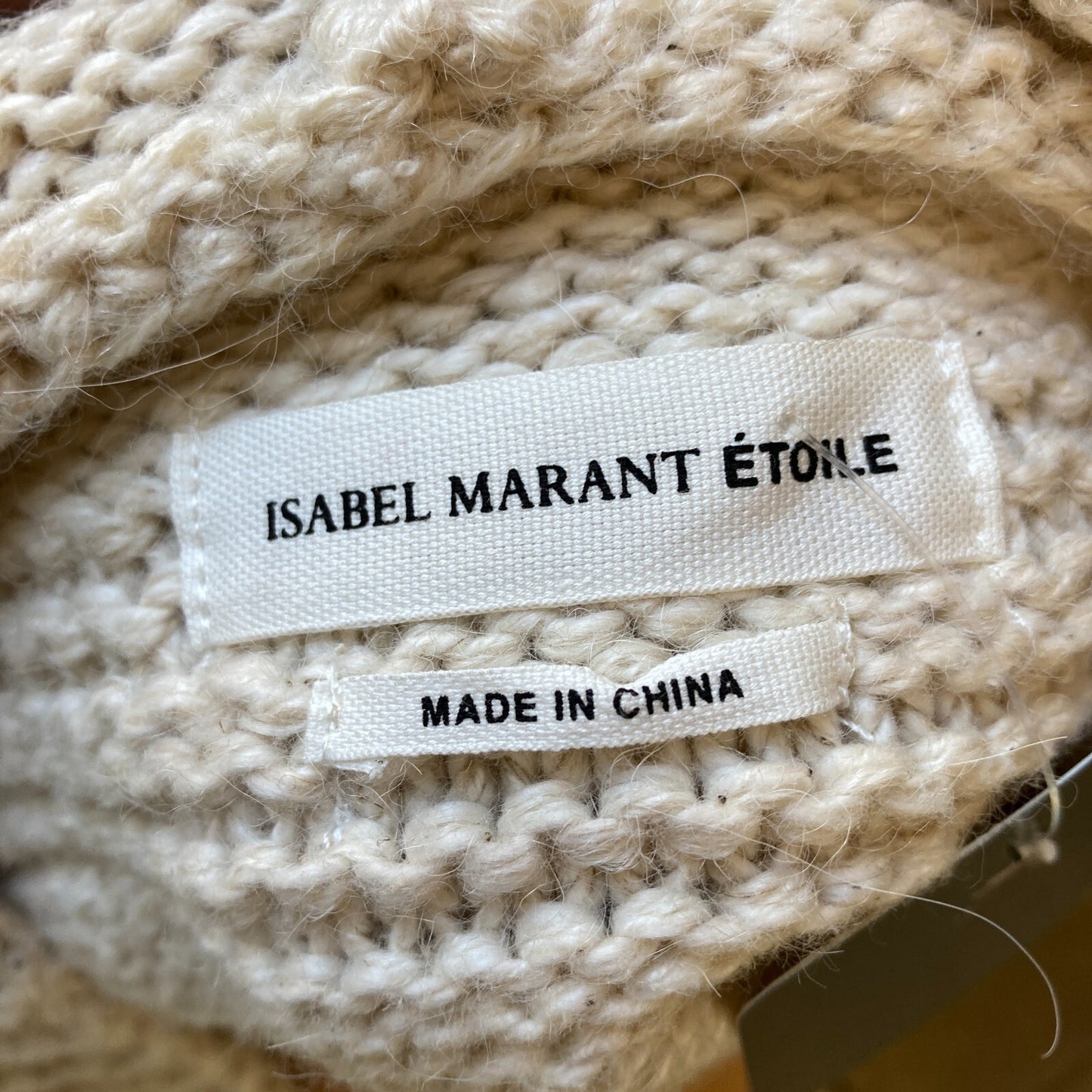 38 / M - Isabel Marant Etoile Tan Hooded Alpaca Sleeveless Poncho Sweater 1201CC