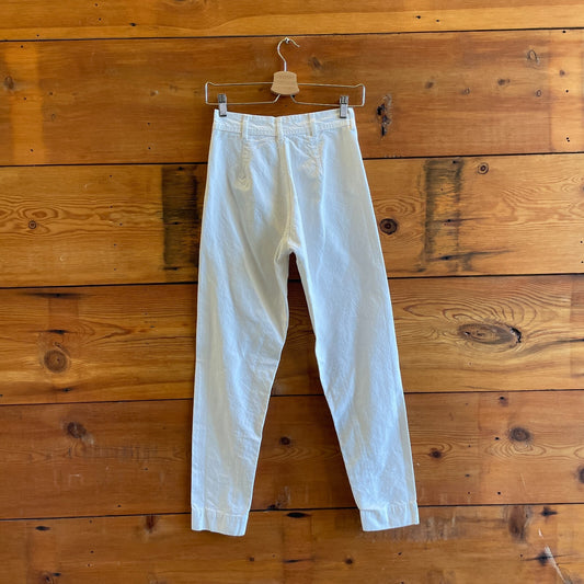 0 - Jesse Kamm White High Waisted Tapered Leg Womens Pants 0323AB
