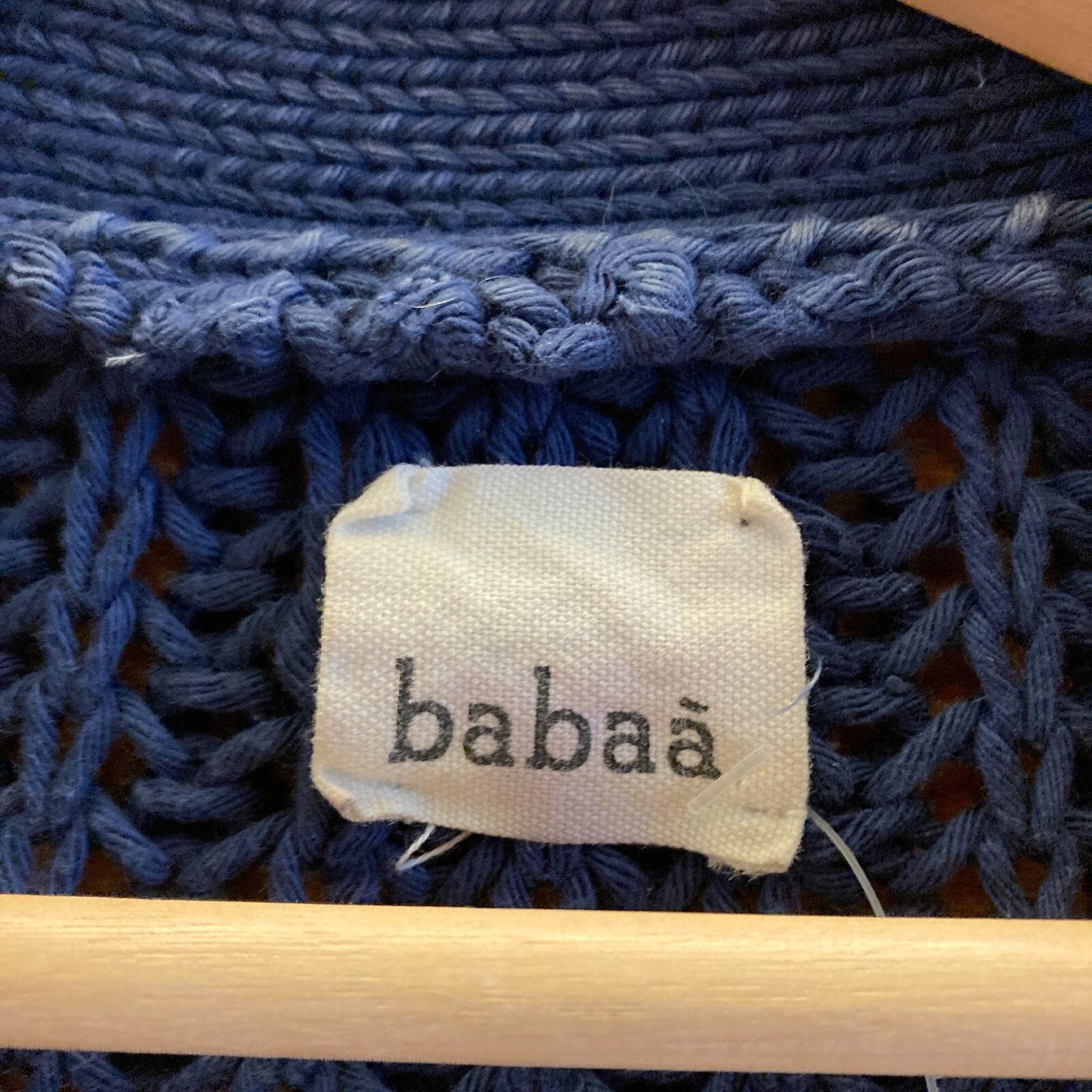 OS - Babaa Navy Thick Rib Cotton Button Up No18 Cardigan Sweater 0208KS