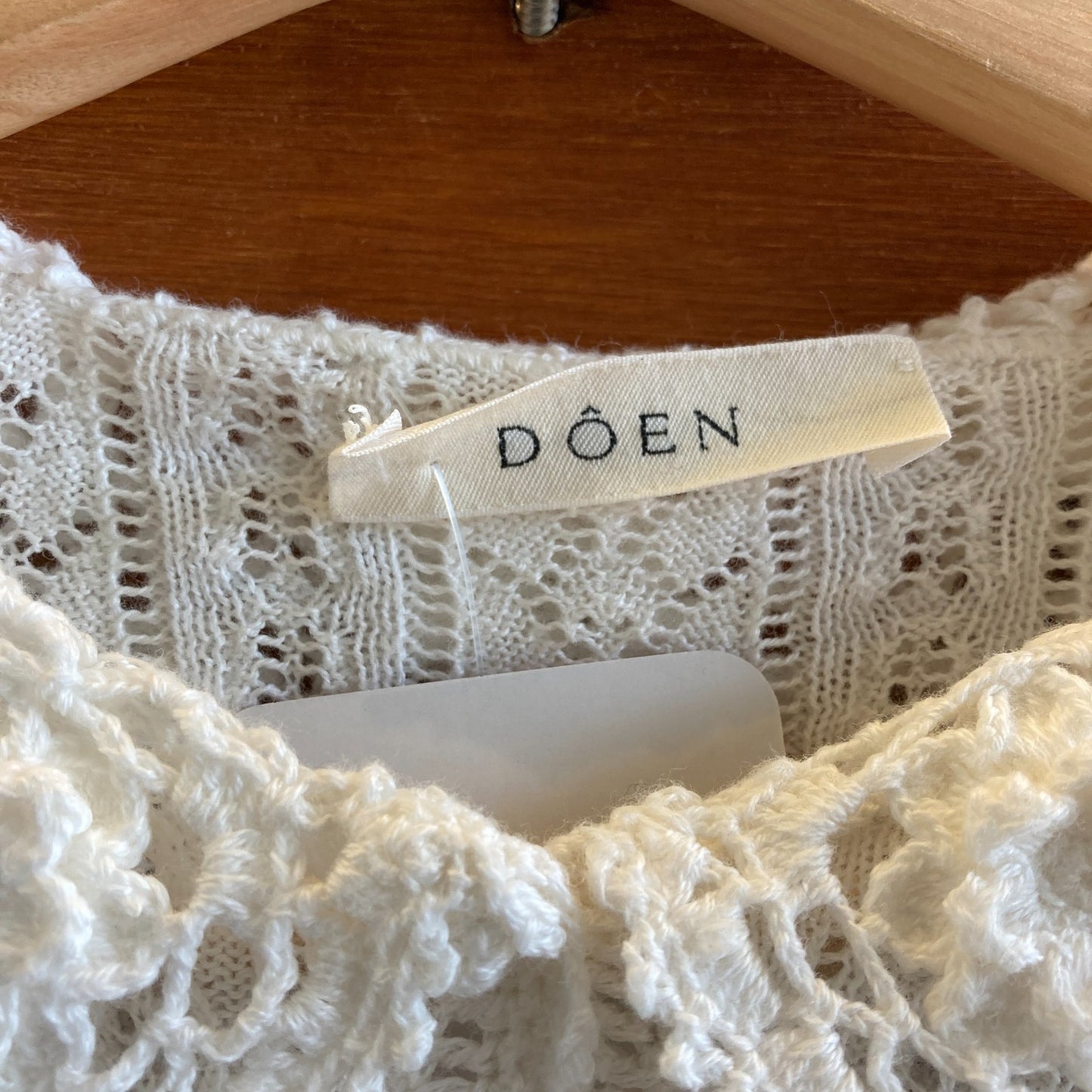 XS - Doen $358 Pale Lily White Cotton Knit Martina Cardigan Sweater 0824PT