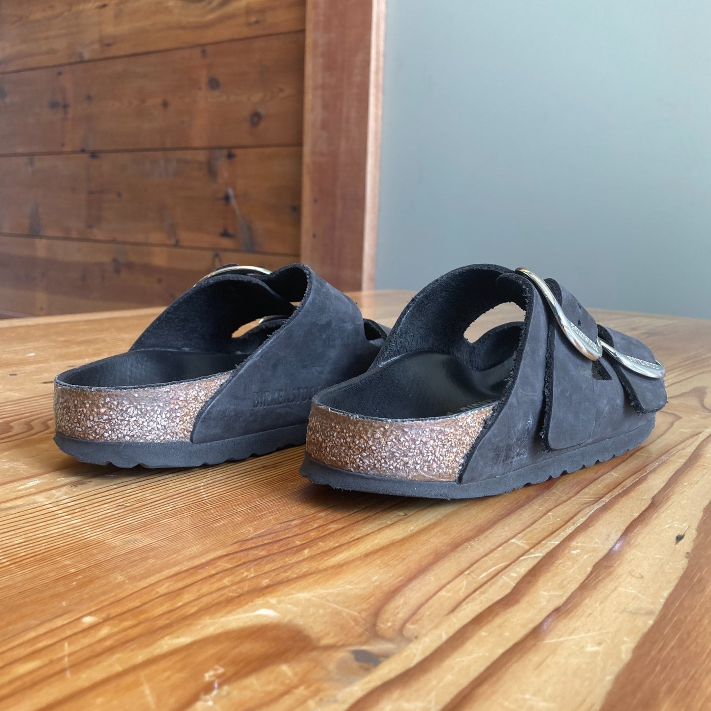 36 / 6 - Birkenstock Black Big Buckle Arizona Sandals Womens Shoes 0209SB