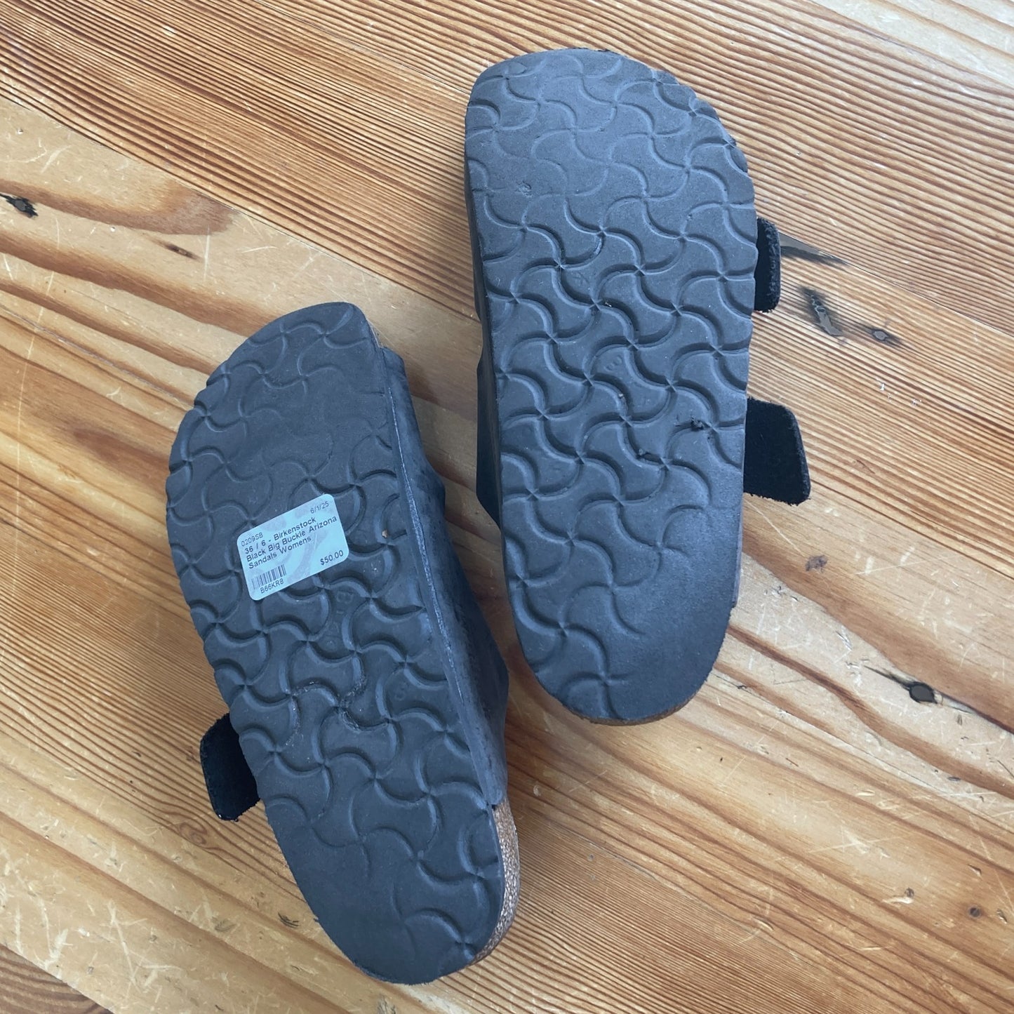 36 / 6 - Birkenstock Black Big Buckle Arizona Sandals Womens Shoes 0209SB