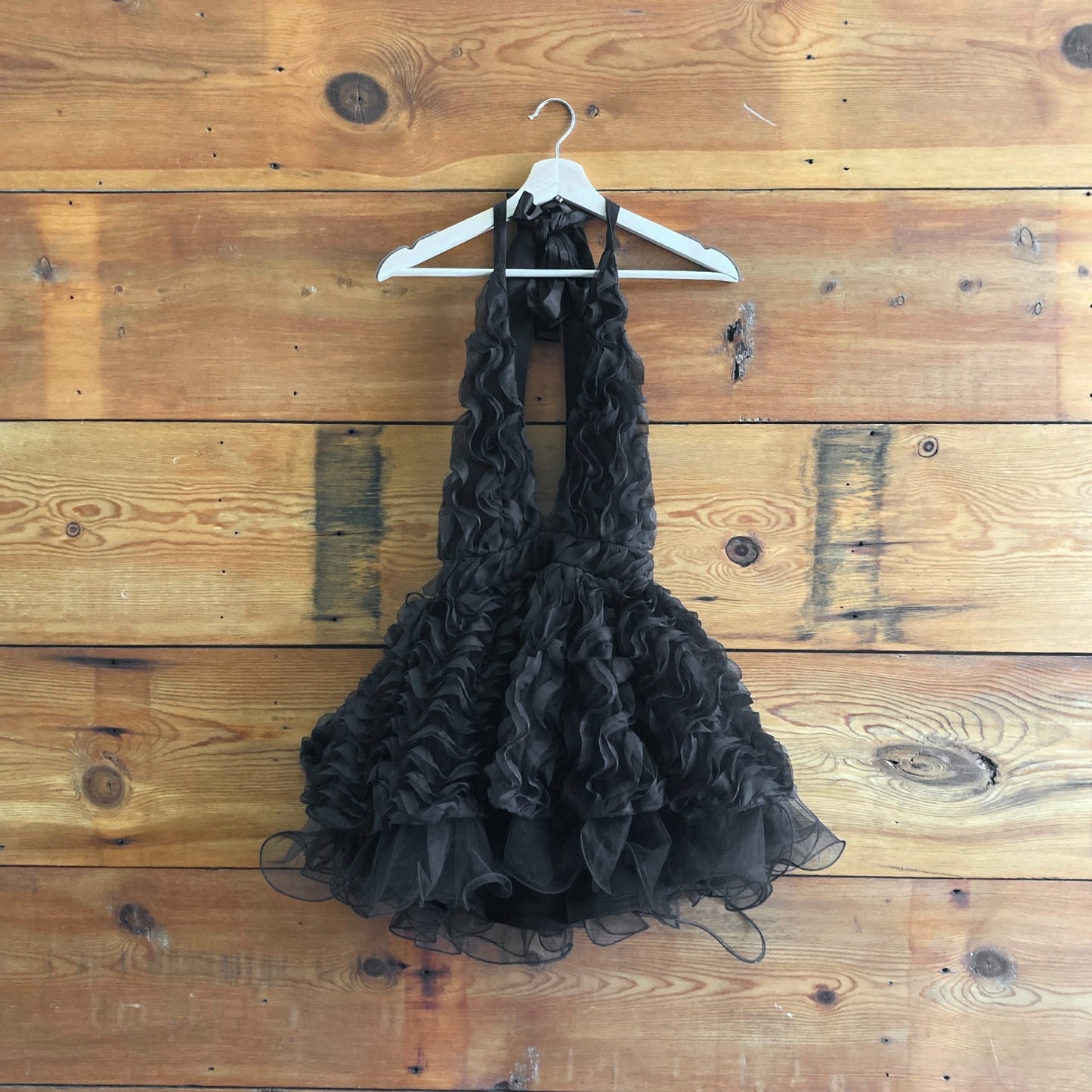 4 - Ow Collection $350 Black Halter Rosie Mini Length Dress NEW 0610MM