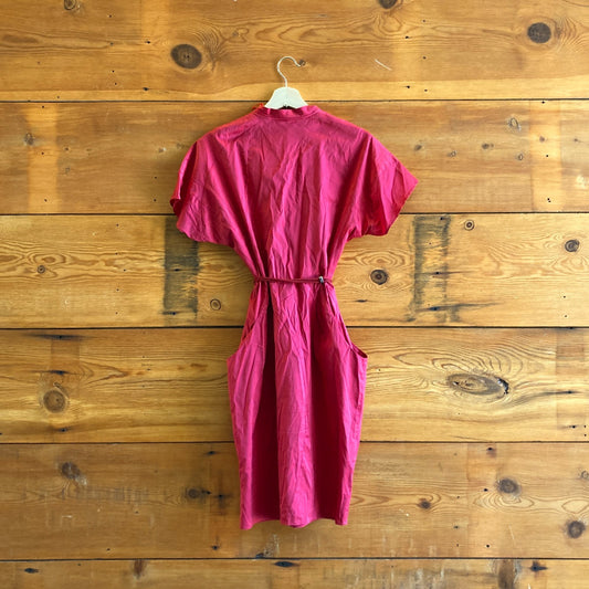 4 - Boss Hugo Boss Cotton Blend Tie Waist Short Sleeve Wrap Dress 0521MD