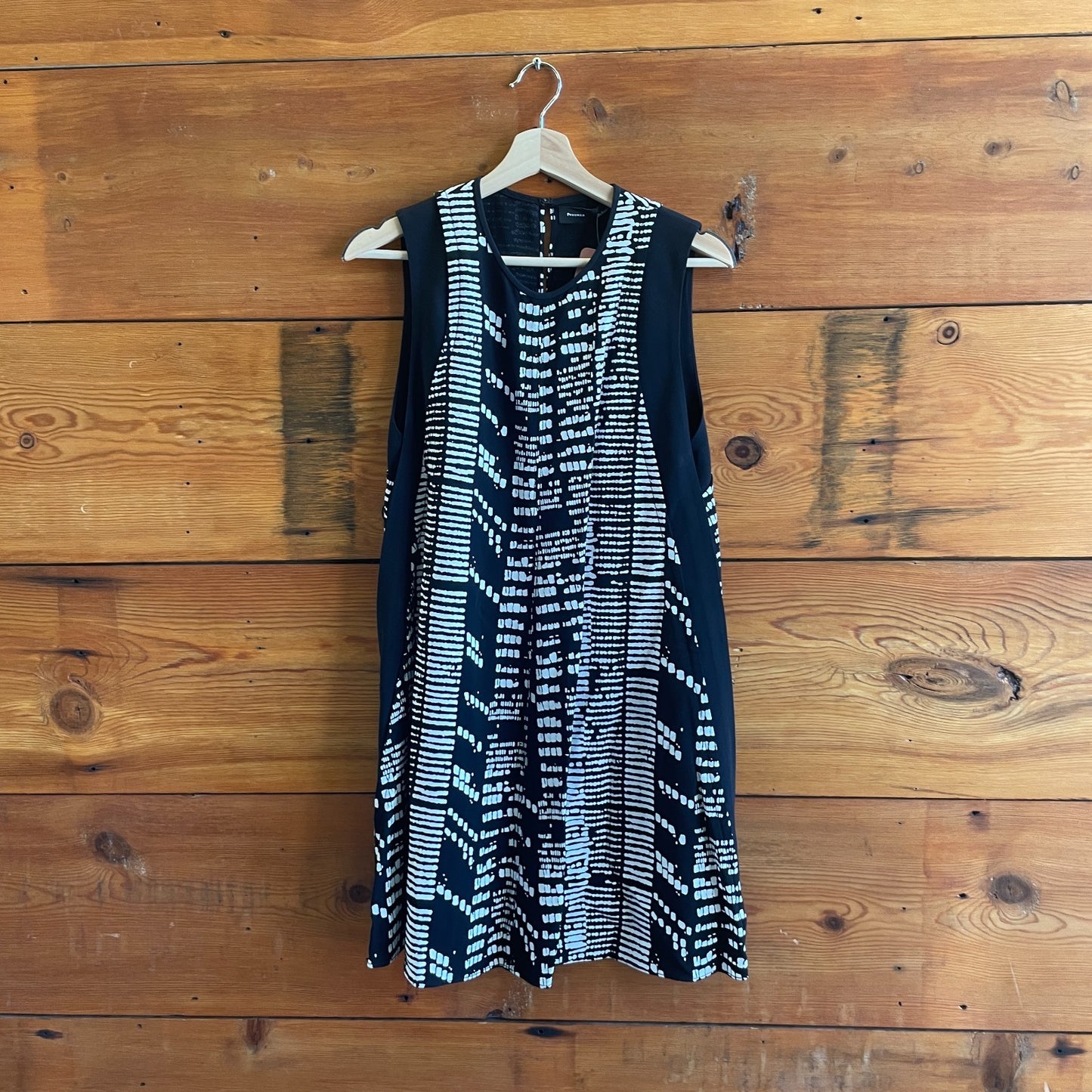 4 - Proenza Schouler Black White Printed Sleeveless Swingy Dress 0619NC