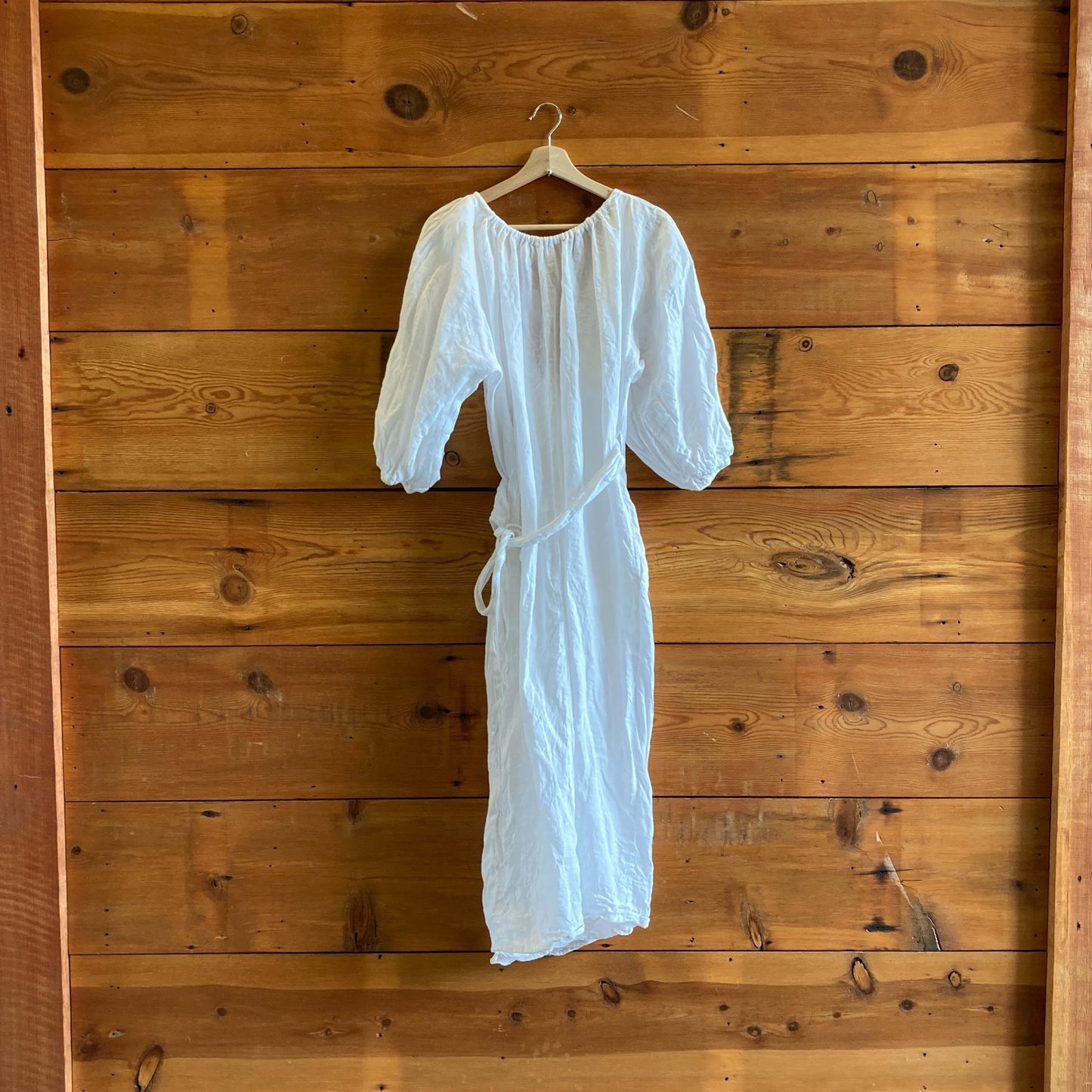 S - Mara Hoffman Swim $370 White Organic Linen Fila Wrap Maxi Dress 0605MH